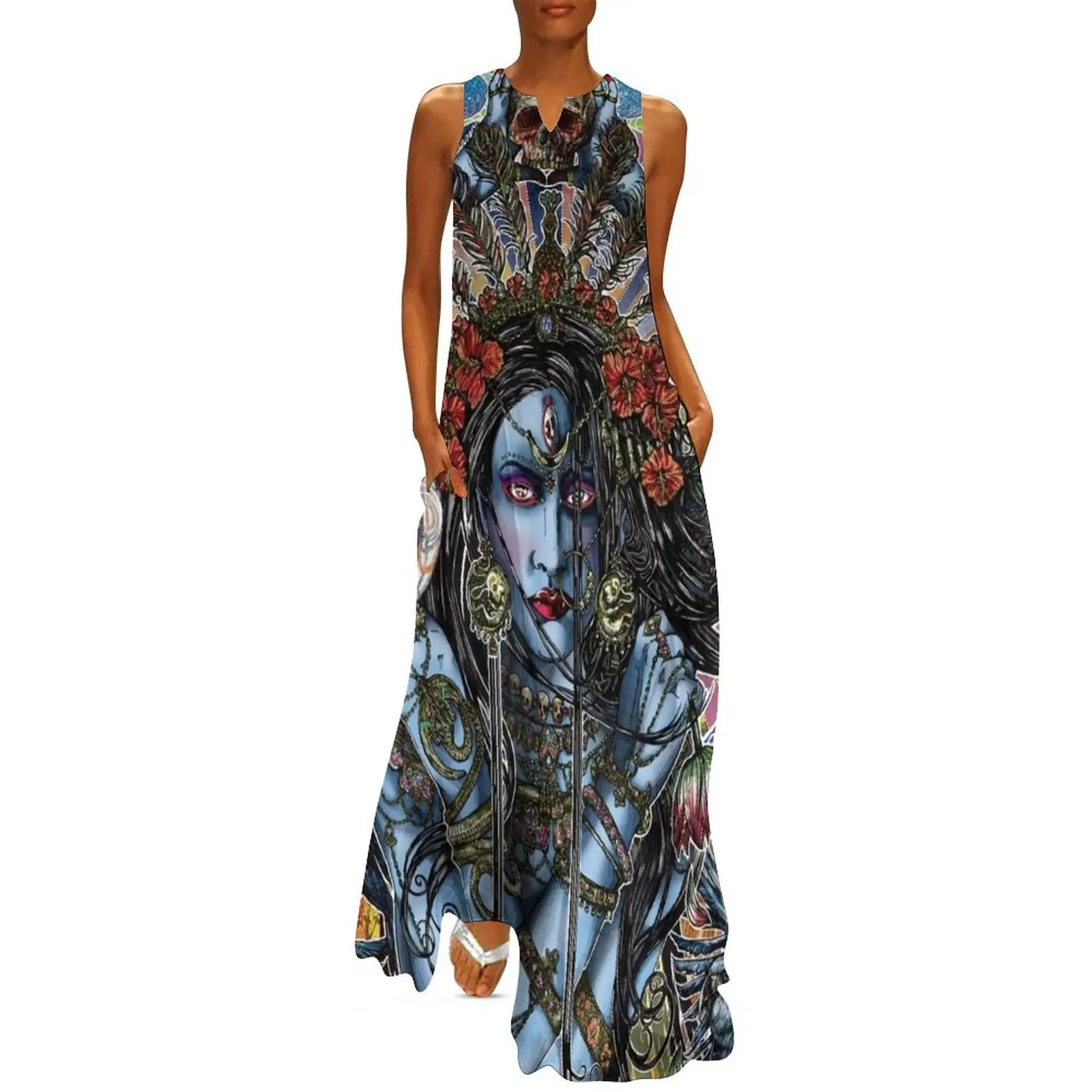 Kali Ma 'The Dark Mother' Hindu Goddess Full Colour Illustration Long Dress dresses summer dresses for womens
Kali Ma 'The Dark Mother' Hindu Goddess Full Colour Illustration Long Dress dresses summer dresses for womens