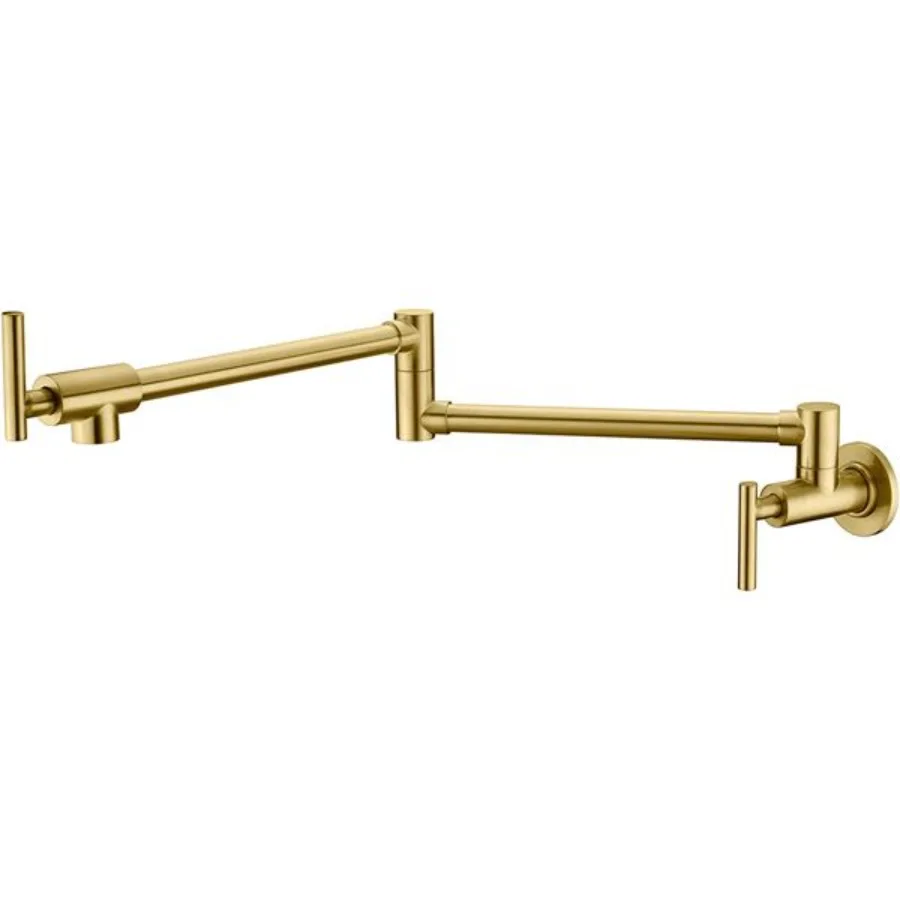 Gold Pot Filler Faucet Wall Mount Kitchen Folding Faucet with Double Joint Swing Arms; Two Handle Design
Gold Pot Filler Faucet Wall Mount Kitchen Folding Faucet with Double Joint Swing Arms; Two Handle Design