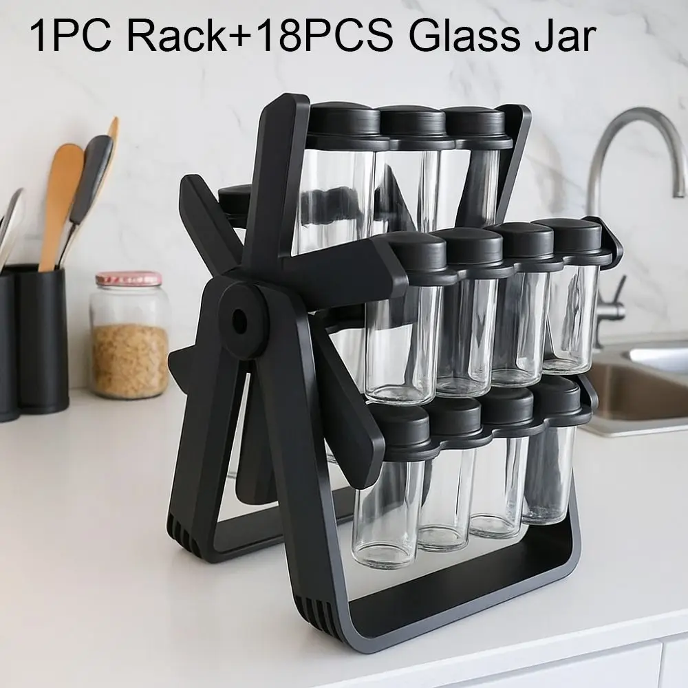 360 Degree Rotation Ferris Wheel Spice Rack Multi-Tier Space-Saving Spice Jar Storage Set with 18 Glass Jars Seasoning Organizer
360 Degree Rotation Ferris Wheel Spice Rack Multi-Tier Space-Saving Spice Jar Storage Set with 18 Glass Jars Seasoning Organizer