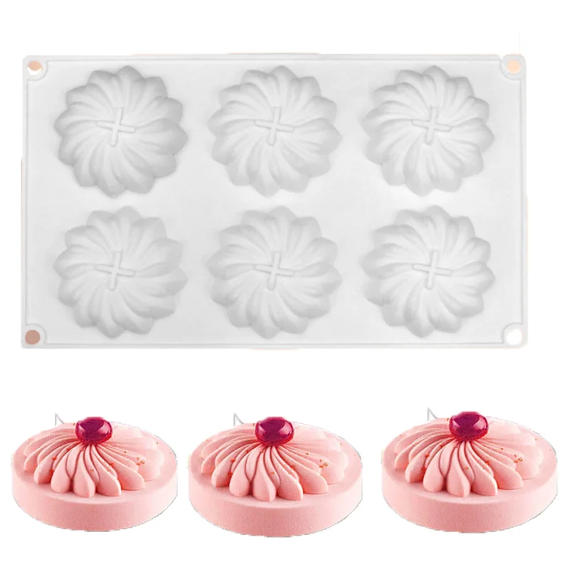 6 Hole Flower Chocolate Mousse Silicone Cake Mold For Oven Food Grade DIY French Party Dessert Cake Decorating Tool Accessories
6 Hole Flower Chocolate Mousse Silicone Cake Mold For Oven Food Grade DIY French Party Dessert Cake Decorating Tool Accessories