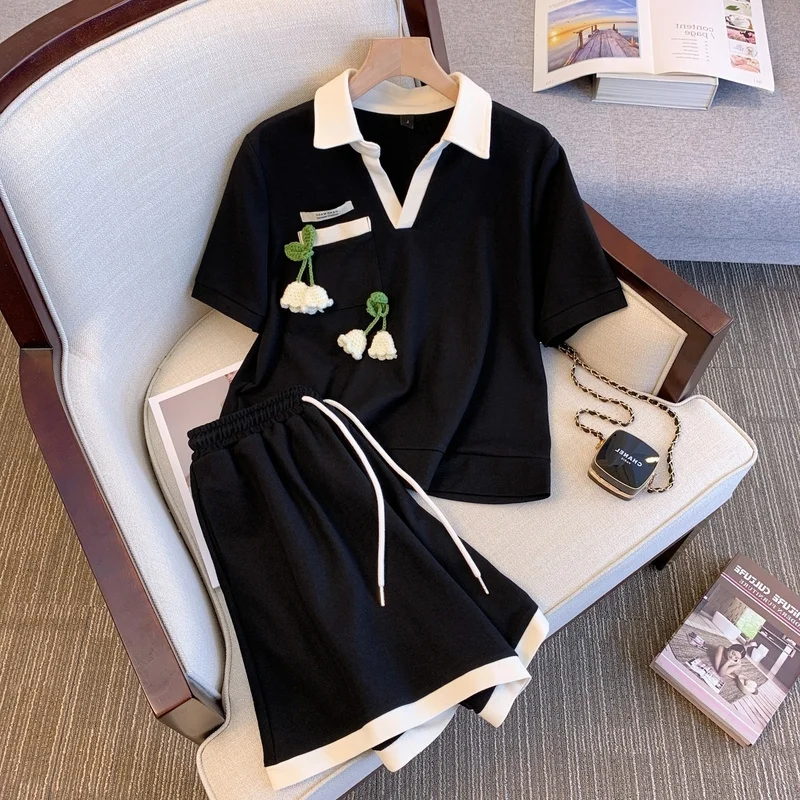 2023 New Summer 3D Flowers T shirt + Shorts Casual two-piece set Casual Students Tracksuits
2023 New Summer 3D Flowers T shirt + Shorts Casual two-piece set Casual Students Tracksuits