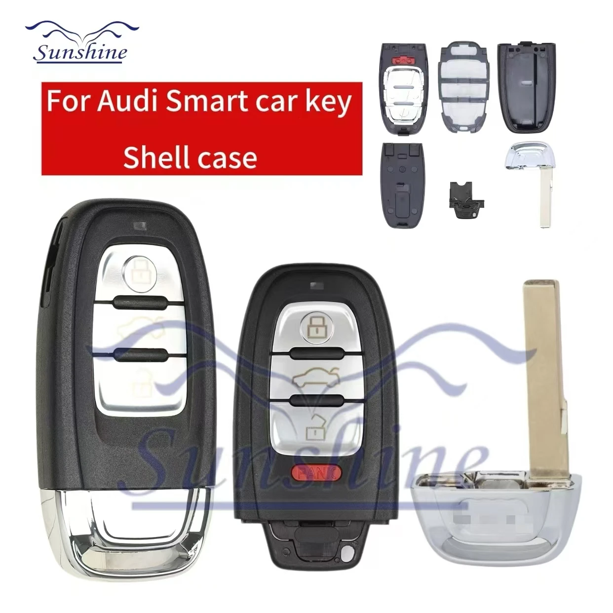 Sunshine 3/4 Button Smart Remote Key Shell Case Fob for Audi A3 A4 A5 A6 Q5 Q8 S4 S5 Replacement Car Key Shell
Sunshine 3/4 Button Smart Remote Key Shell Case Fob for Audi A3 A4 A5 A6 Q5 Q8 S4 S5 Replacement Car Key Shell
