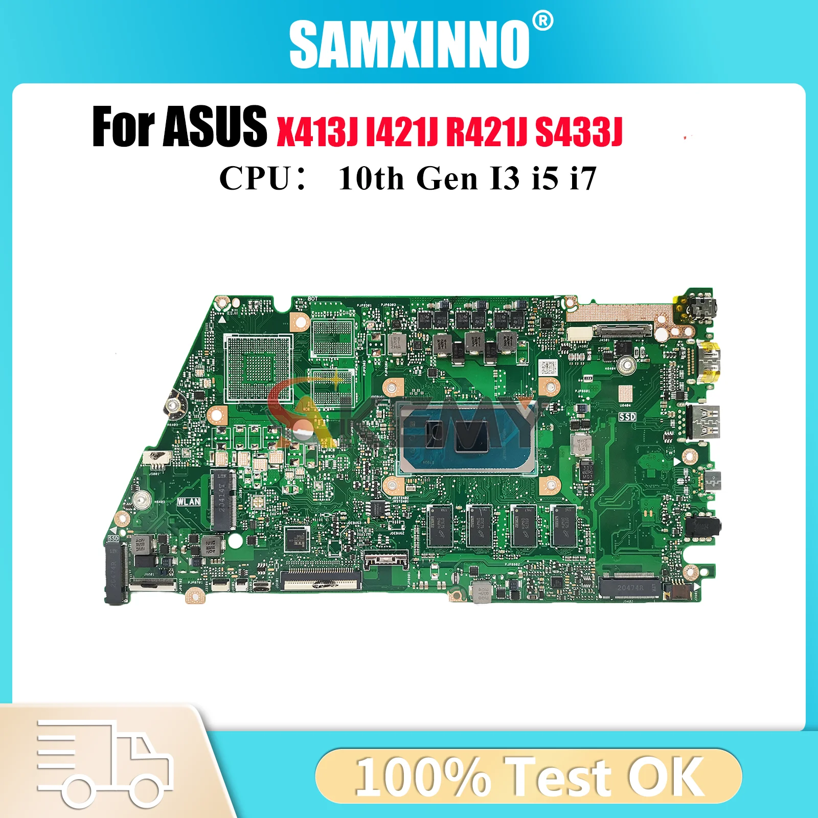 X421JA Материнская плата для ноутбука ASUS X421JAY S433J X421JQ X421JP I421J V4050J X421J R421J X421JF X413J Материнская плата 10-го поколения I3 i5 i7
X421JA Материнская плата для ноутбука ASUS X421JAY S433J X421JQ X421JP I421J V4050J X421J R421J X421JF X413J Материнская плата 10-го поколения I3 i5 i7