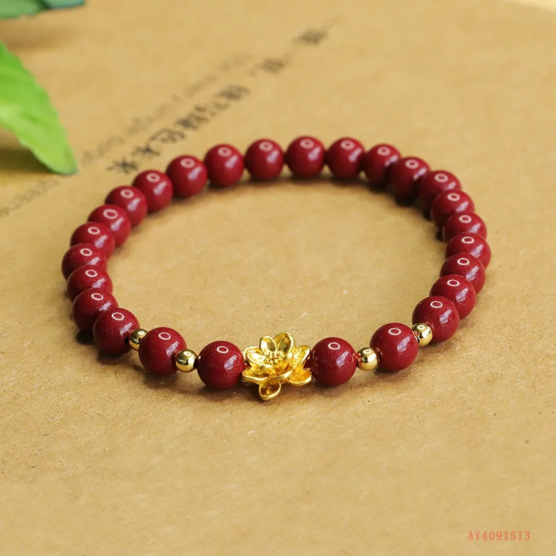High Content Cinnabar Bracelet Purple Gold Sand Lotus Shore Bracelet Female
High Content Cinnabar Bracelet Purple Gold Sand Lotus Shore Bracelet Female