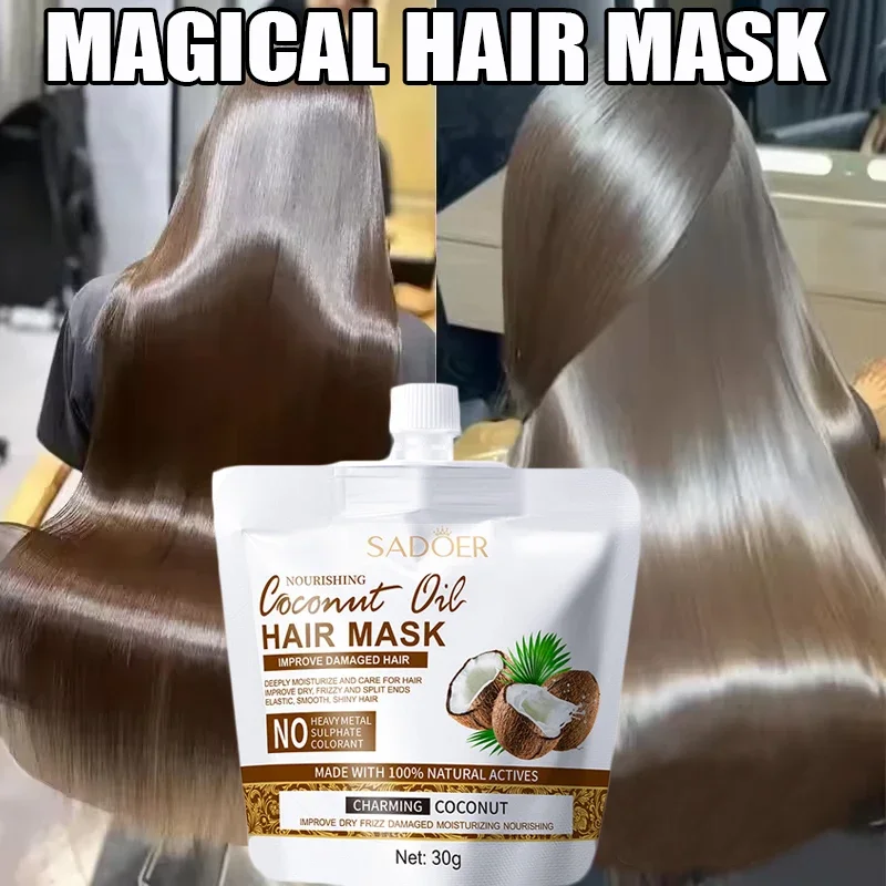 Magical Coconut oil Hair Mask Instant Repair Soft Smooth Shiny Moisturize Nourishing Hair Care Treatment for Damaged Frizzy Hair
Magical Coconut oil Hair Mask Instant Repair Soft Smooth Shiny Moisturize Nourishing Hair Care Treatment for Damaged Frizzy Hair