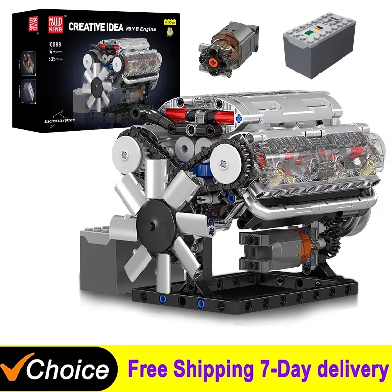 Mould King 10088 Technik Electrically Driven No.V8 Engine Model Building Blocks Set Creative Educational Toys For Kids Gifts
Mould King 10088 Technik Electrically Driven No.V8 Engine Model Building Blocks Set Creative Educational Toys For Kids Gifts