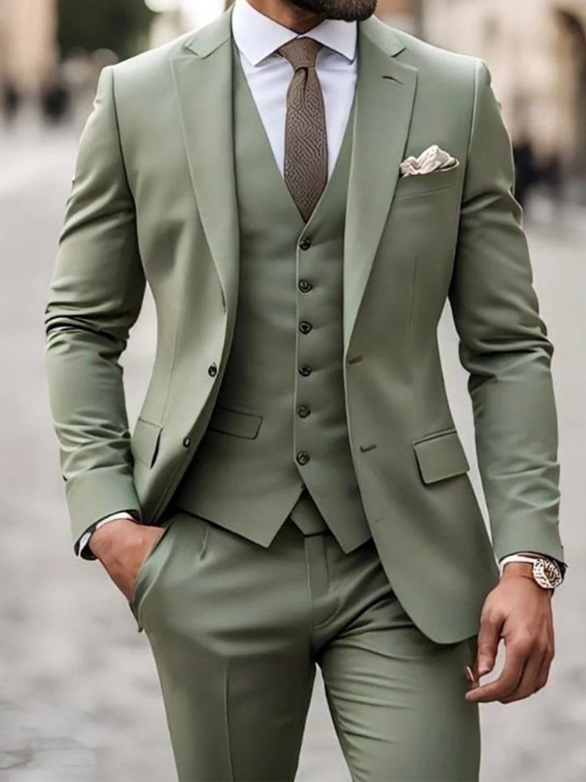 Wedding Men Suit Slim Fit Solid Tuxedo 3 Piece Suit for Man Casual Blazer and Pant and Vest Traje De 3 Piezas Para Hombre
Wedding Men Suit Slim Fit Solid Tuxedo 3 Piece Suit for Man Casual Blazer and Pant and Vest Traje De 3 Piezas Para Hombre