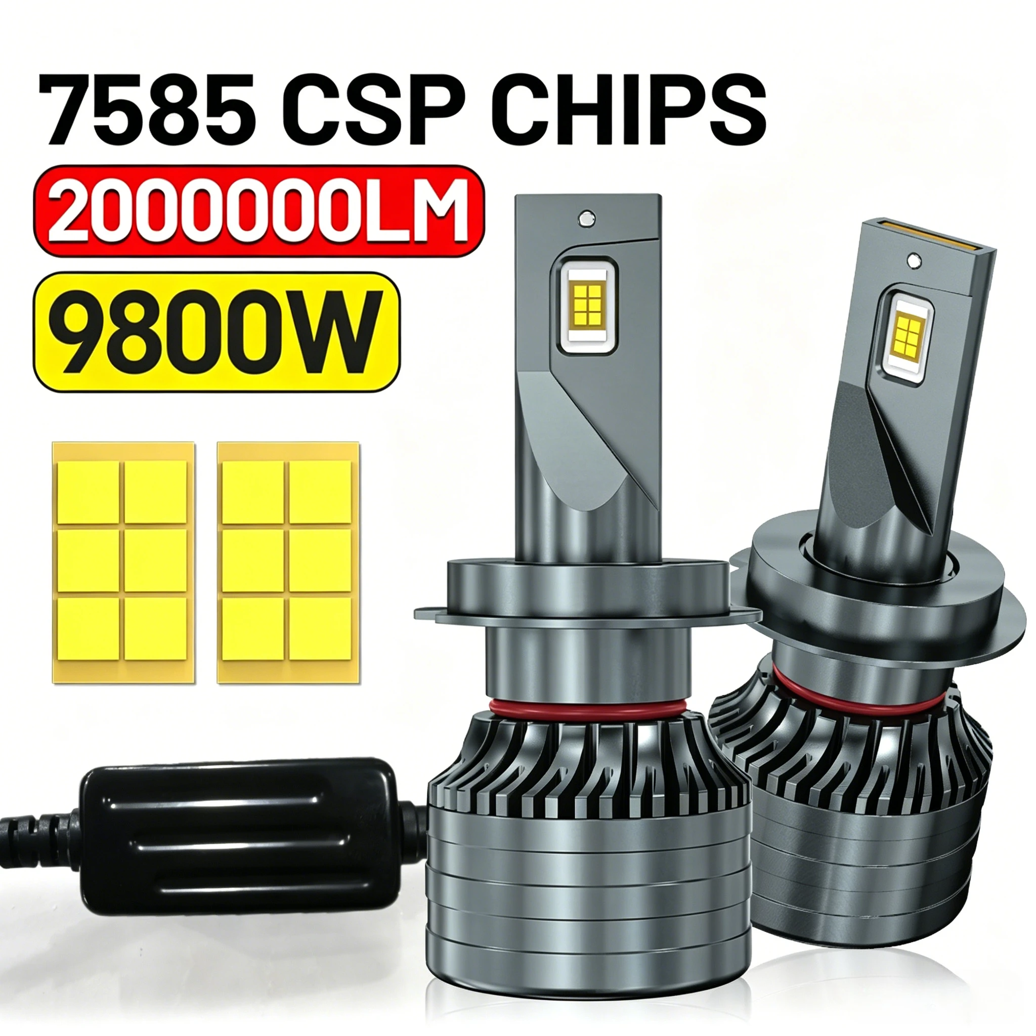 9800W 2000000LM H7 LED Car Headlights Canbus 6000K H1 H4 H11 9012 H8 H9 9005 9006 HB4 High Power Auto Headlamp Fog Light 2PCS
9800W 2000000LM H7 LED Car Headlights Canbus 6000K H1 H4 H11 9012 H8 H9 9005 9006 HB4 High Power Auto Headlamp Fog Light 2PCS