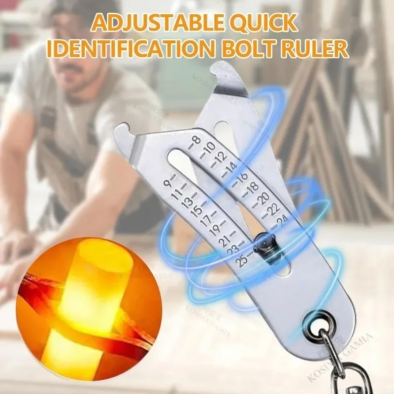 Professional Bolt Nut Identifier Keychain Portable Head Size Catcher Gauge Accurate Measurement Tool for Workshop Auto Repair
Professional Bolt Nut Identifier Keychain Portable Head Size Catcher Gauge Accurate Measurement Tool for Workshop Auto Repair