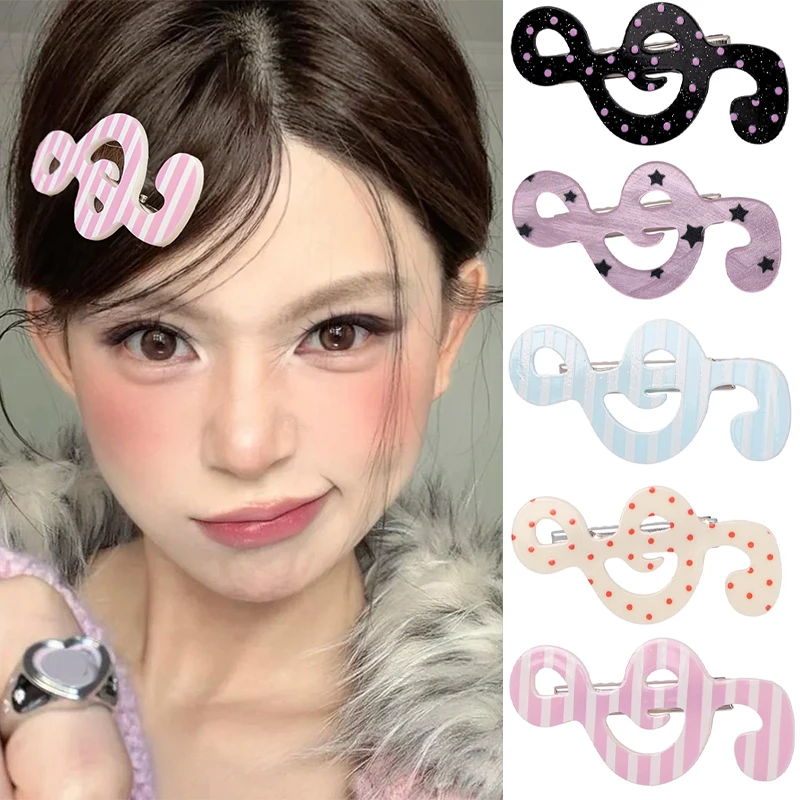 Y2K Kawaii Polka Dot Musical Note Hair Clip Harajuku Side Bangs Clip Sweet Girl Hairpin Barrettes Women Fashion Hair Accessories
Y2K Kawaii Polka Dot Musical Note Hair Clip Harajuku Side Bangs Clip Sweet Girl Hairpin Barrettes Women Fashion Hair Accessories