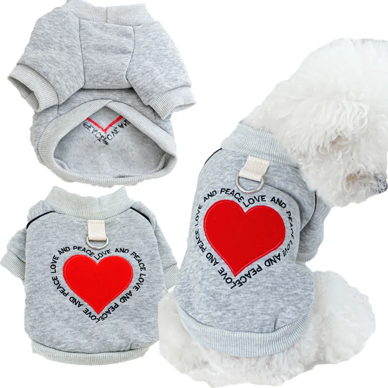 Warm Dog Clothes Winter Heart Pattern Gray Pet Hoodies Fleece Dog Pullover Coat Jacket For Small Dogs Yorkshire Puppy Sweatshirt
Warm Dog Clothes Winter Heart Pattern Gray Pet Hoodies Fleece Dog Pullover Coat Jacket For Small Dogs Yorkshire Puppy Sweatshirt