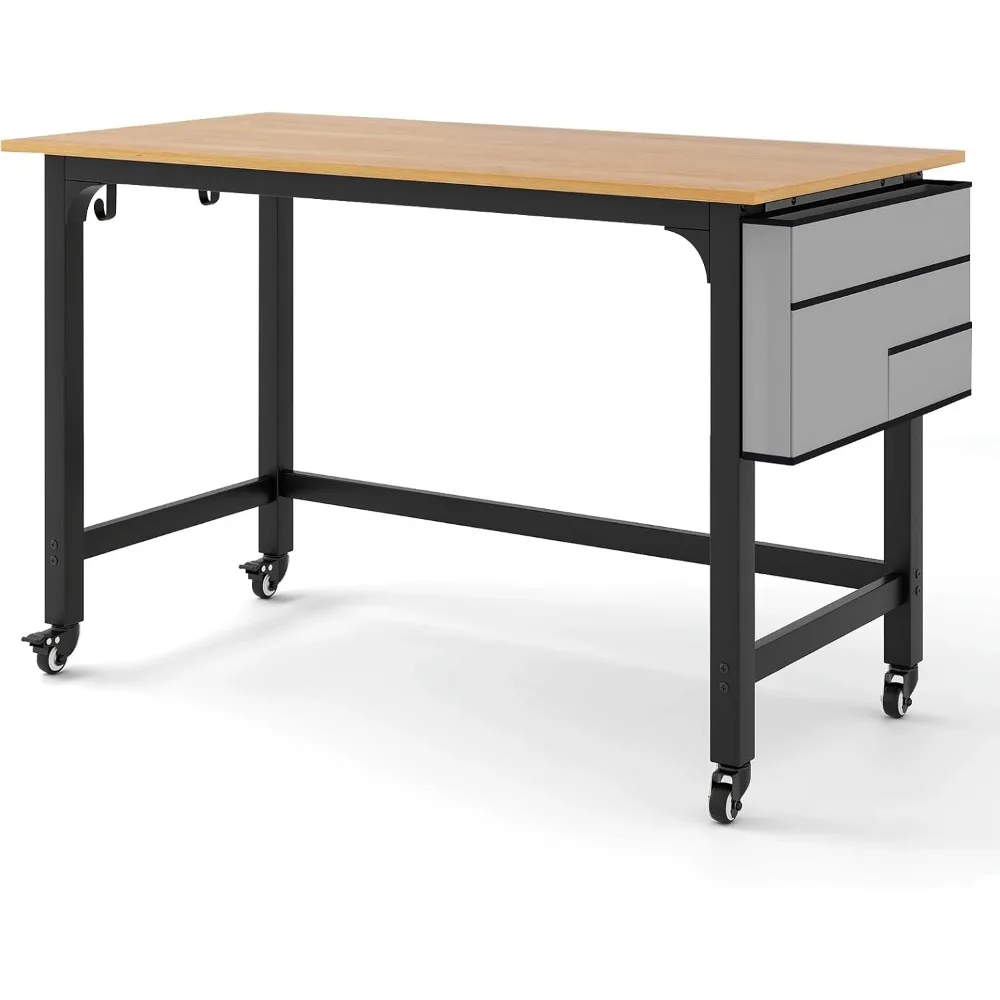 Standing Desk with Wheels, Metal Frame Conference Table on Wheels with Storage Bag and Headphone Hooks, Rolling Computer Desk
Standing Desk with Wheels, Metal Frame Conference Table on Wheels with Storage Bag and Headphone Hooks, Rolling Computer Desk