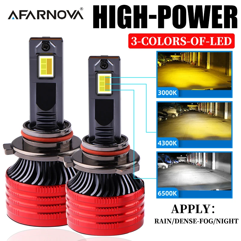 HIGH-POWER H7 Led Car Headlight H4 H11 3-Color LED Bulb 3000K 4300K 6500K Canbus H1 H3 9005 9006 Hb3 Hb4 9012 880 for Fog Light
HIGH-POWER H7 Led Car Headlight H4 H11 3-Color LED Bulb 3000K 4300K 6500K Canbus H1 H3 9005 9006 Hb3 Hb4 9012 880 for Fog Light