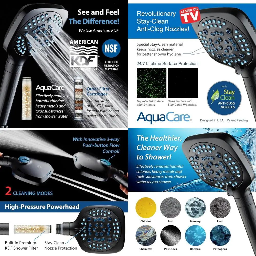 High-Purity 10 Spray Filtered Showerhead - Chlorine-Free for Skin and Hair Health, Dual Power for Cleaning and Soft Water Effect
High-Purity 10 Spray Filtered Showerhead - Chlorine-Free for Skin and Hair Health, Dual Power for Cleaning and Soft Water Effect