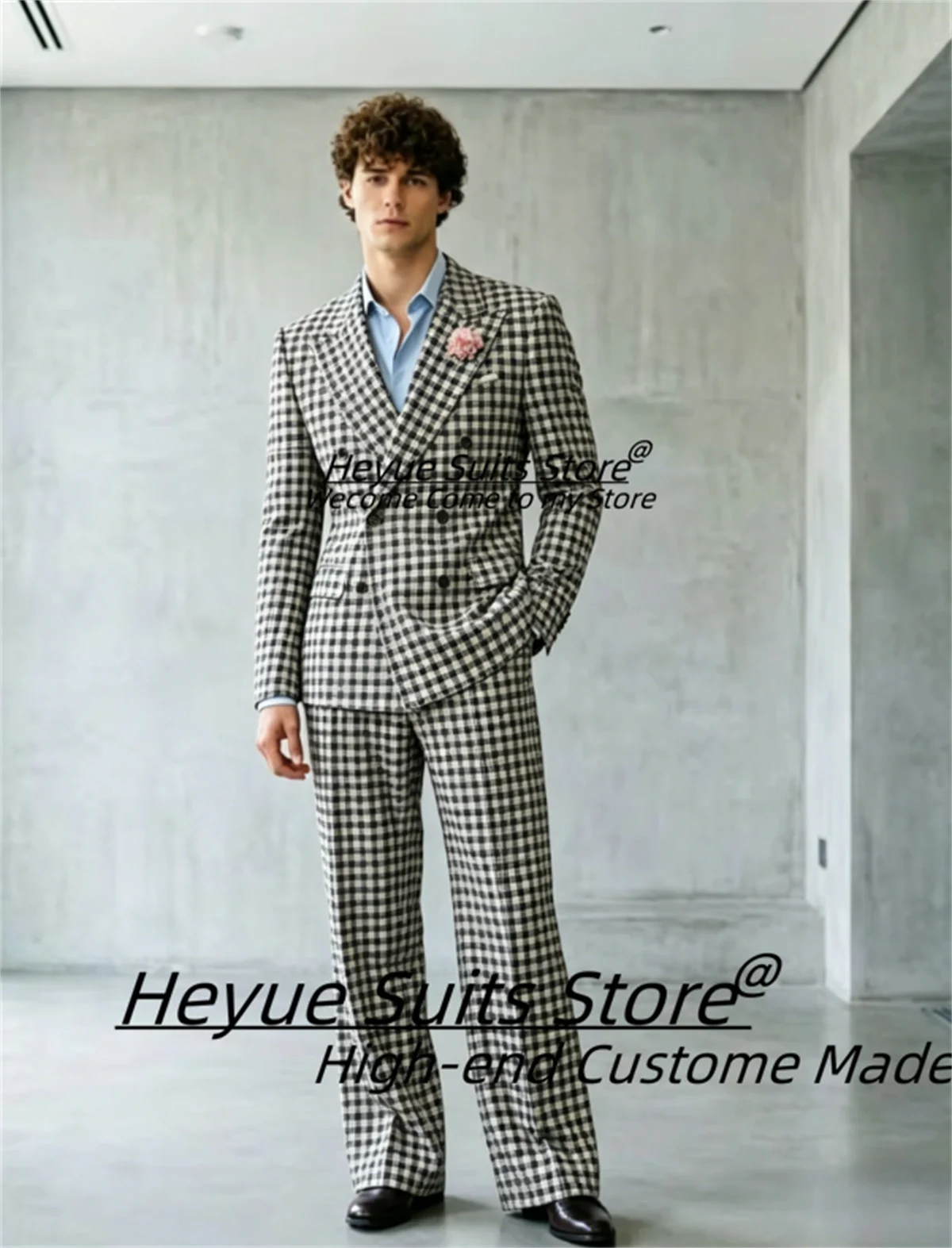 Korean Loose Double Breasted Groom Wedding Tuxedos Customized Birthday Party Fashion Men Suits 2 Pieces Sets trajes para hombre
Korean Loose Double Breasted Groom Wedding Tuxedos Customized Birthday Party Fashion Men Suits 2 Pieces Sets trajes para hombre