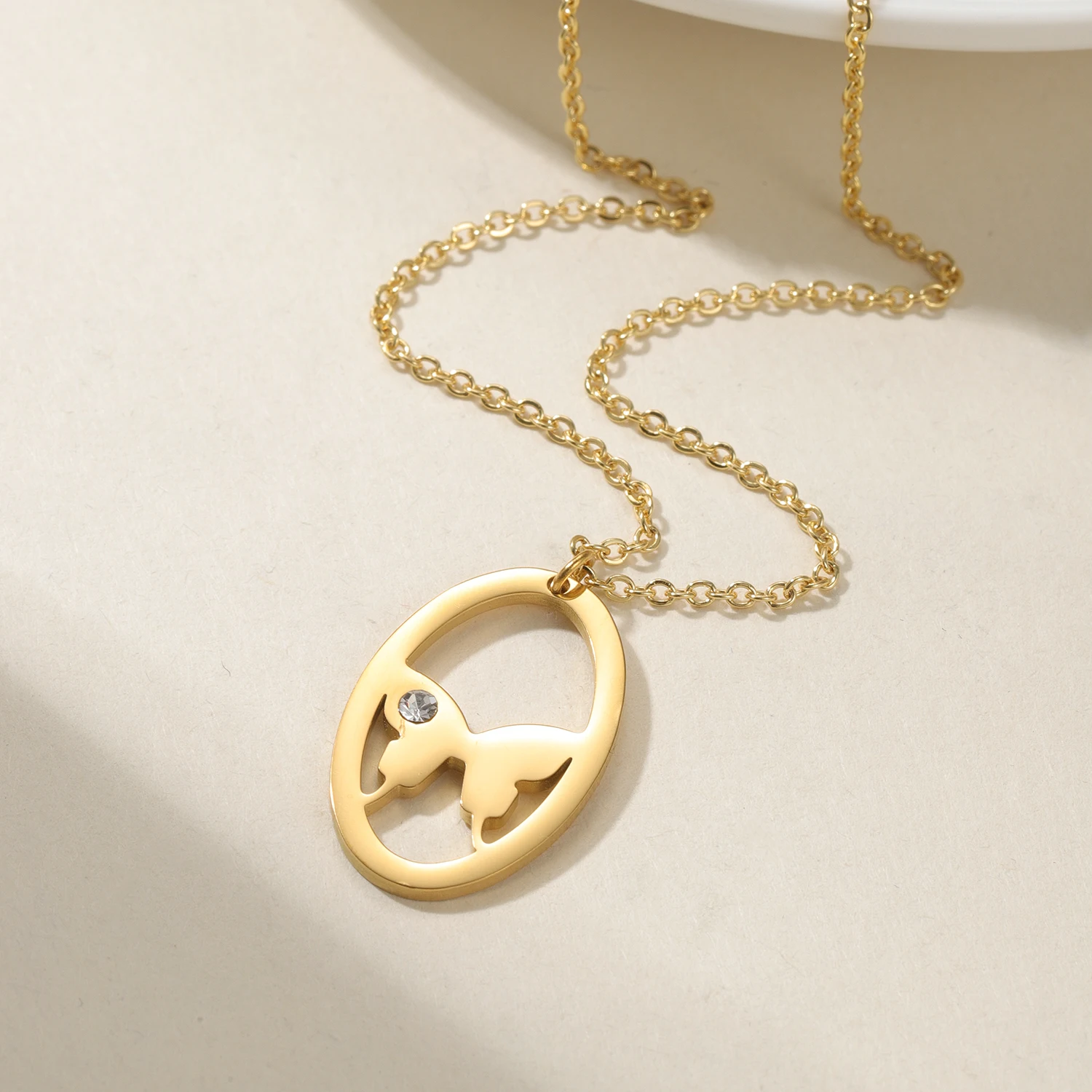 Butterfly Pendant Necklace with Single Diamond 18K Gold Plated Stainless Steel Dainty Minimalist Jewelry Gift for Her
Butterfly Pendant Necklace with Single Diamond 18K Gold Plated Stainless Steel Dainty Minimalist Jewelry Gift for Her