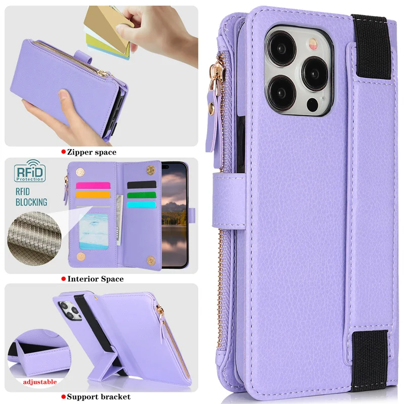 Leather Phone Case For APPLE iPhone 16 14 Pro Max 15 Plus 13 SE 2022 Zipper Wallet Card Clip Elastic Wrist Strap Protective Case
Leather Phone Case For APPLE iPhone 16 14 Pro Max 15 Plus 13 SE 2022 Zipper Wallet Card Clip Elastic Wrist Strap Protective Case