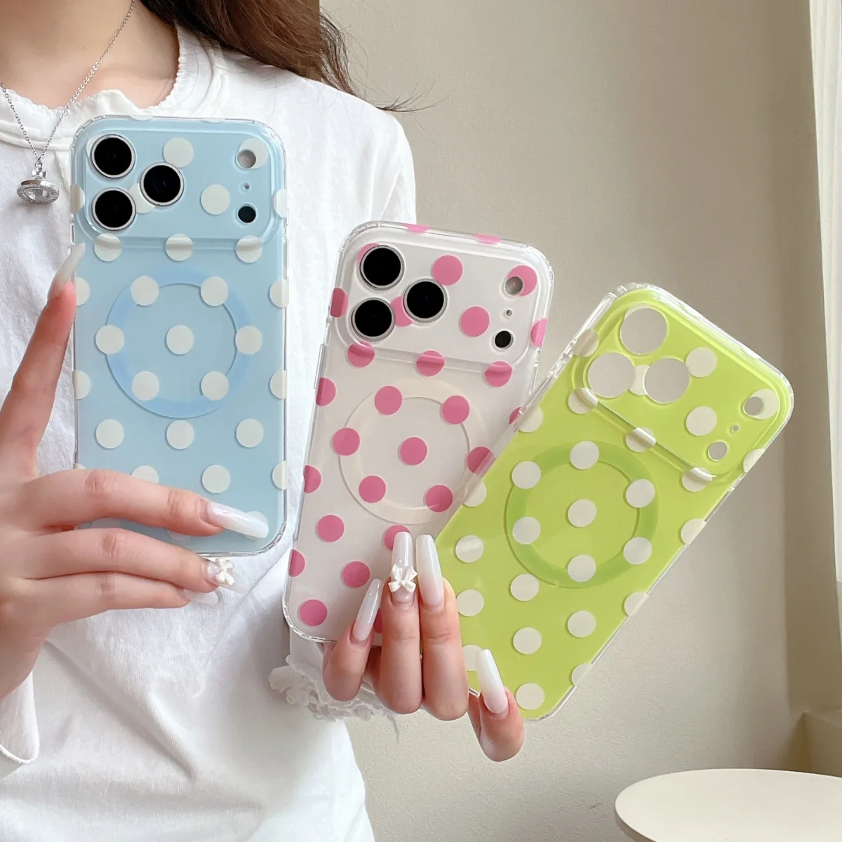 Korea Colour Polka Dot For Magsafe Magnetic Phone Case For iPhone 17 16 15 14 13 Pro Max Cute Circular Wave Point Pattern Cover
Korea Colour Polka Dot For Magsafe Magnetic Phone Case For iPhone 17 16 15 14 13 Pro Max Cute Circular Wave Point Pattern Cover