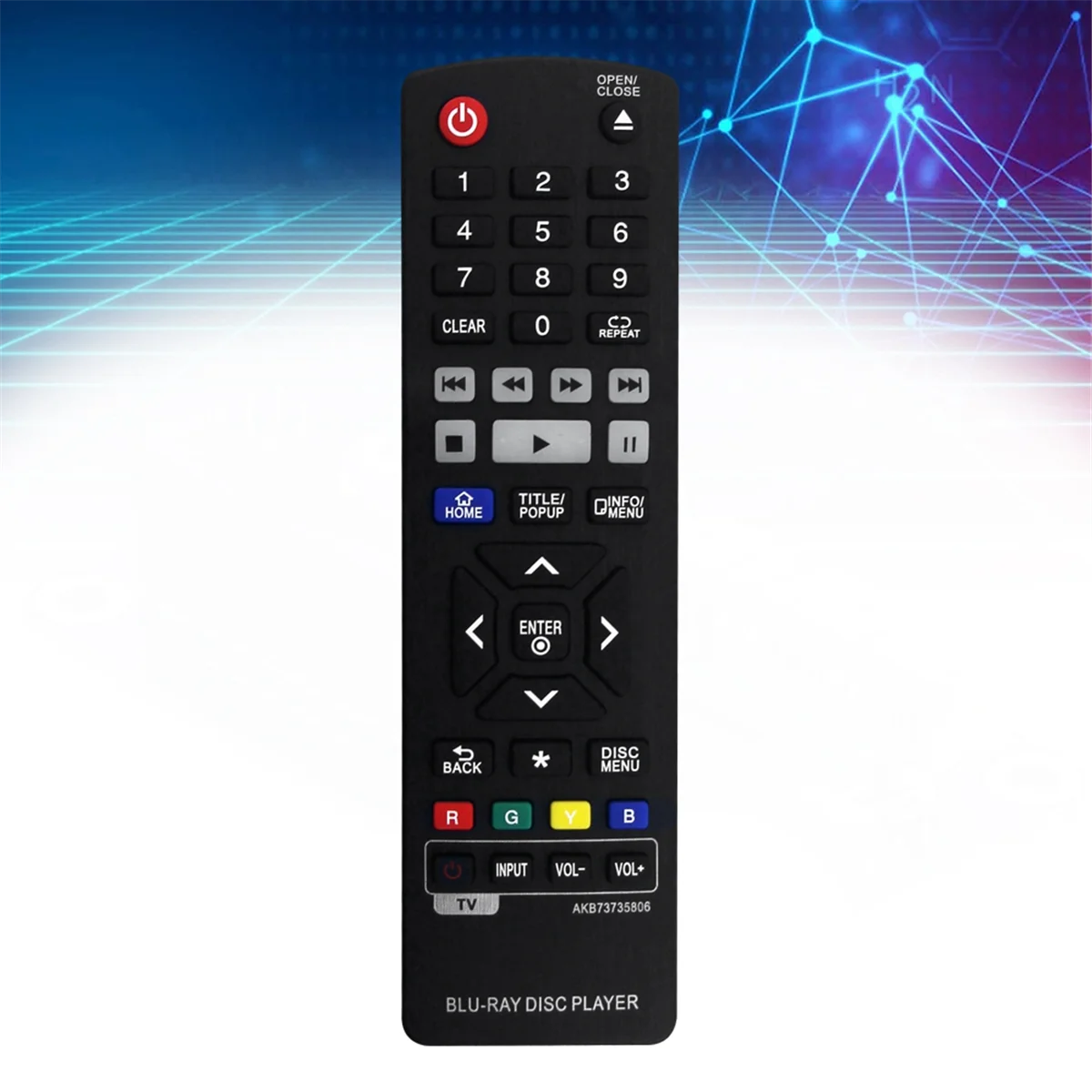 Replace AKB73735806 Remote for LG Blu-Ray Player UBK90 BP330 BP430 BP430N BP530 BP540 BPM54 BP735 BP735B BP550 BP630&A78P
Replace AKB73735806 Remote for LG Blu-Ray Player UBK90 BP330 BP430 BP430N BP530 BP540 BPM54 BP735 BP735B BP550 BP630&A78P