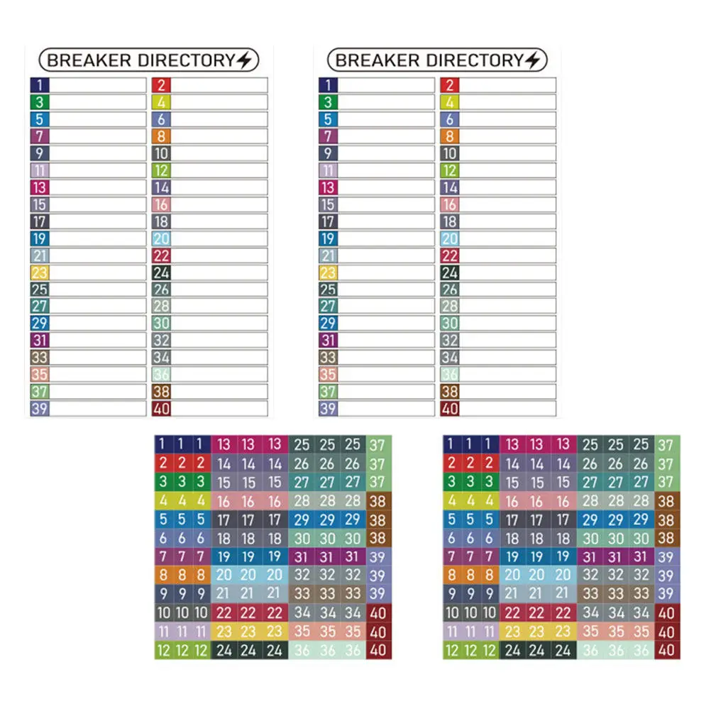 PVC Waterproof Electrical Box Labels Self-Adhesive Breaker Panel Number Stickers for Residential Commercial Load Center
PVC Waterproof Electrical Box Labels Self-Adhesive Breaker Panel Number Stickers for Residential Commercial Load Center