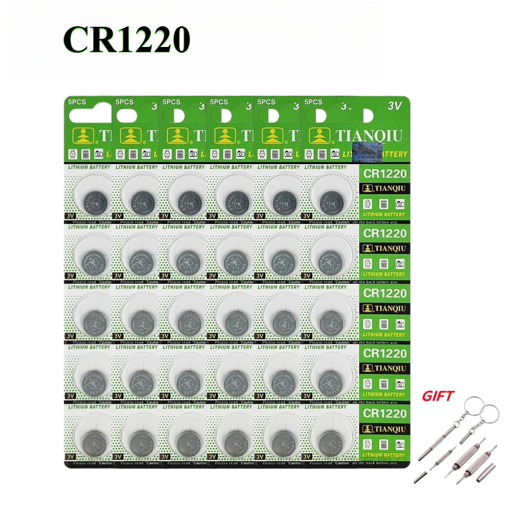 5-50PCS CR1220 Button Coin Cell Battery For Watch Car Remote Key ECR1220 GPCR1220 5012LC 3V CR 1220 Lithium Batteies
5-50PCS CR1220 Button Coin Cell Battery For Watch Car Remote Key ECR1220 GPCR1220 5012LC 3V CR 1220 Lithium Batteies