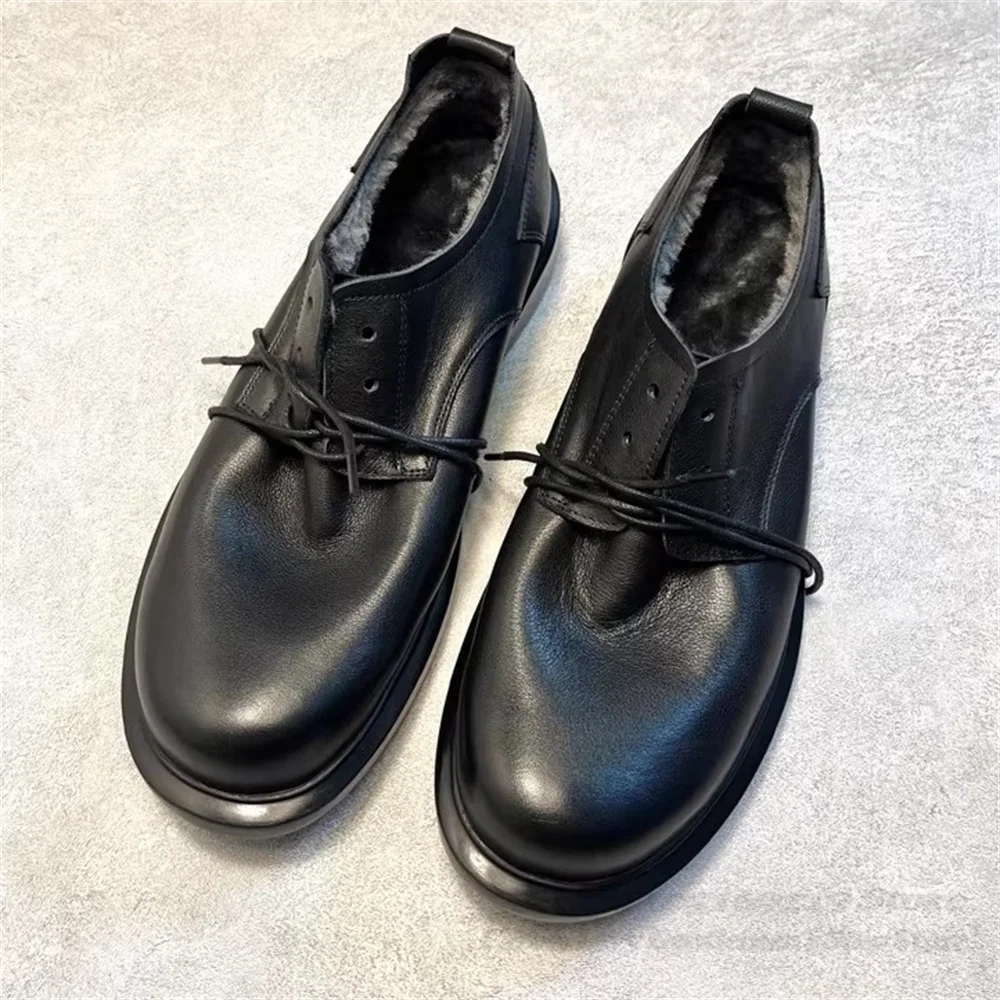 Winter Leather Shoes Men Genuine Leather Round Toe Derby Shoes Commuting Workwear Business Casual Plush Warm Cotton Shoes
Winter Leather Shoes Men Genuine Leather Round Toe Derby Shoes Commuting Workwear Business Casual Plush Warm Cotton Shoes