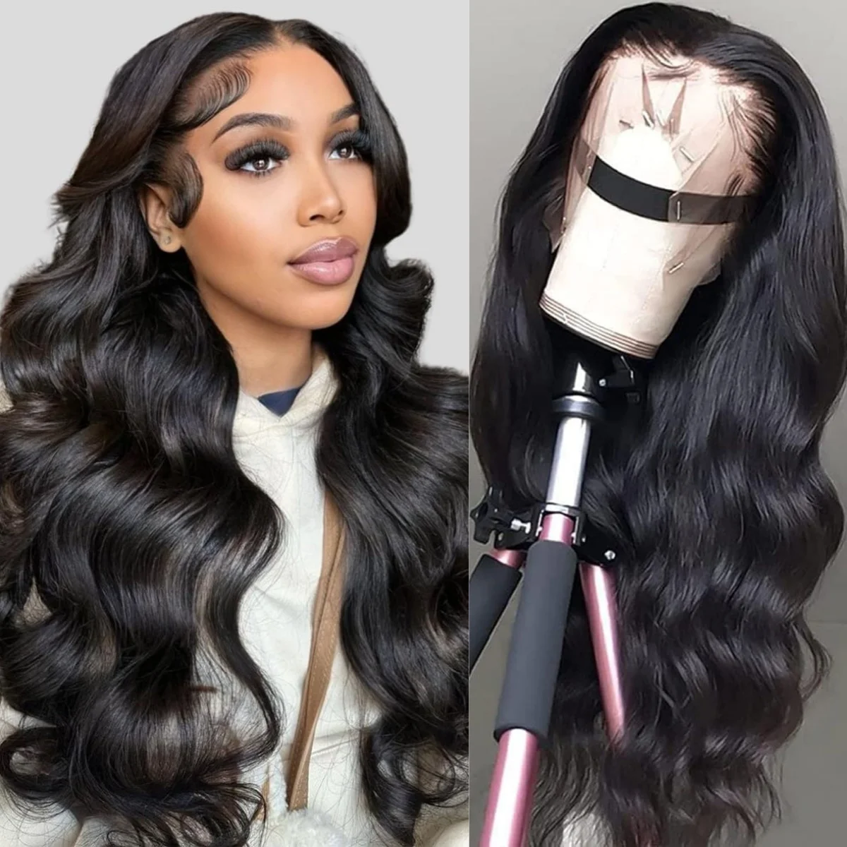 1B Body Wave 13×4 Lace Front Human Hair Wigs Transparent 220Density 40 Inch Natural Color Pre Plcked Lace Frontal Wig For Women
1B Body Wave 13×4 Lace Front Human Hair Wigs Transparent 220Density 40 Inch Natural Color Pre Plcked Lace Frontal Wig For Women