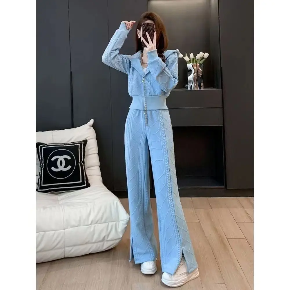 Fashion 2-piece 2024 new casual sports suit female spring and fall fashion net red sweater wide leg pants two-piece set M-2XL
Fashion 2-piece 2024 new casual sports suit female spring and fall fashion net red sweater wide leg pants two-piece set M-2XL