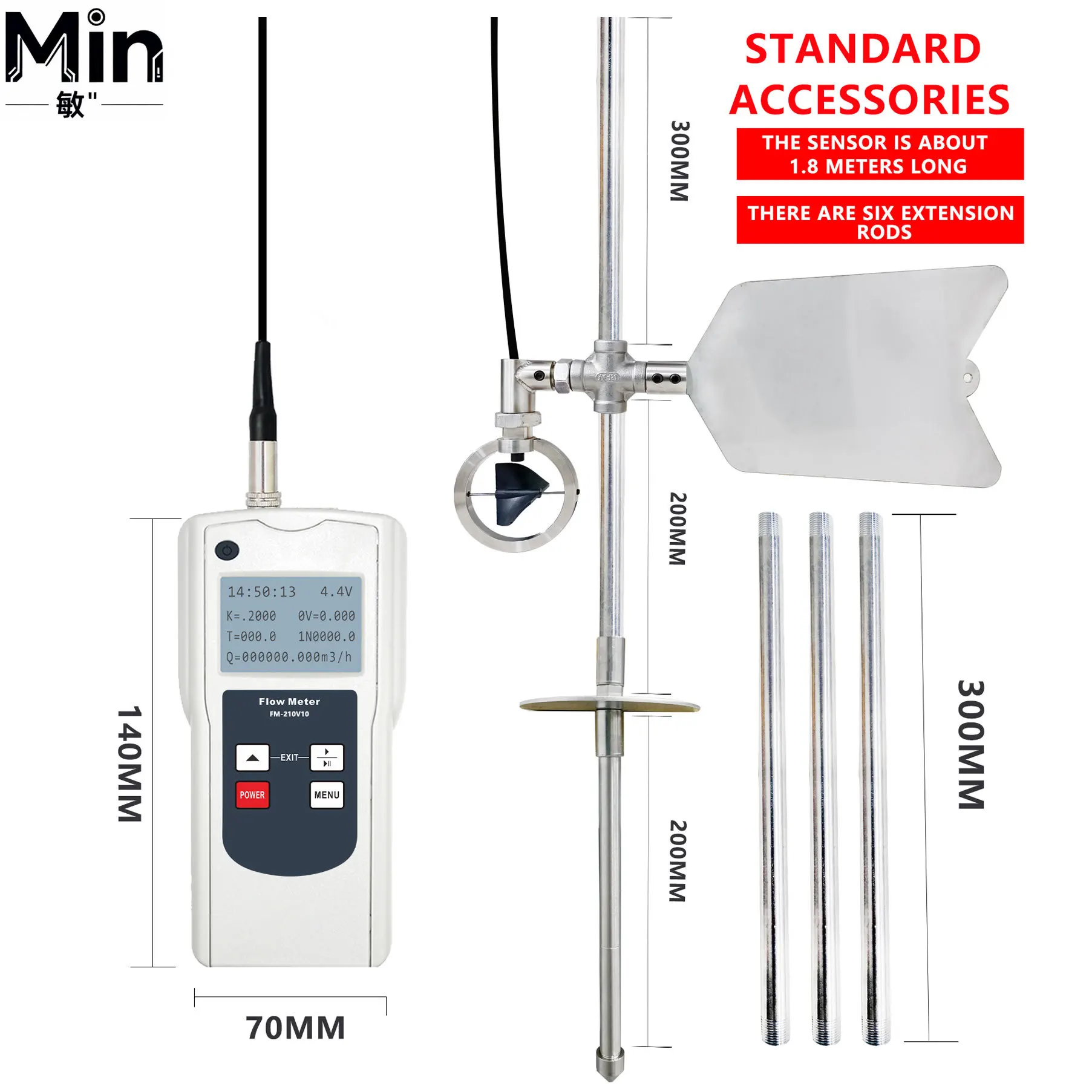 Portable Flow Rate Meter Digital Velocity Measurement Instrument Open Channel Flowmeter
Portable Flow Rate Meter Digital Velocity Measurement Instrument Open Channel Flowmeter