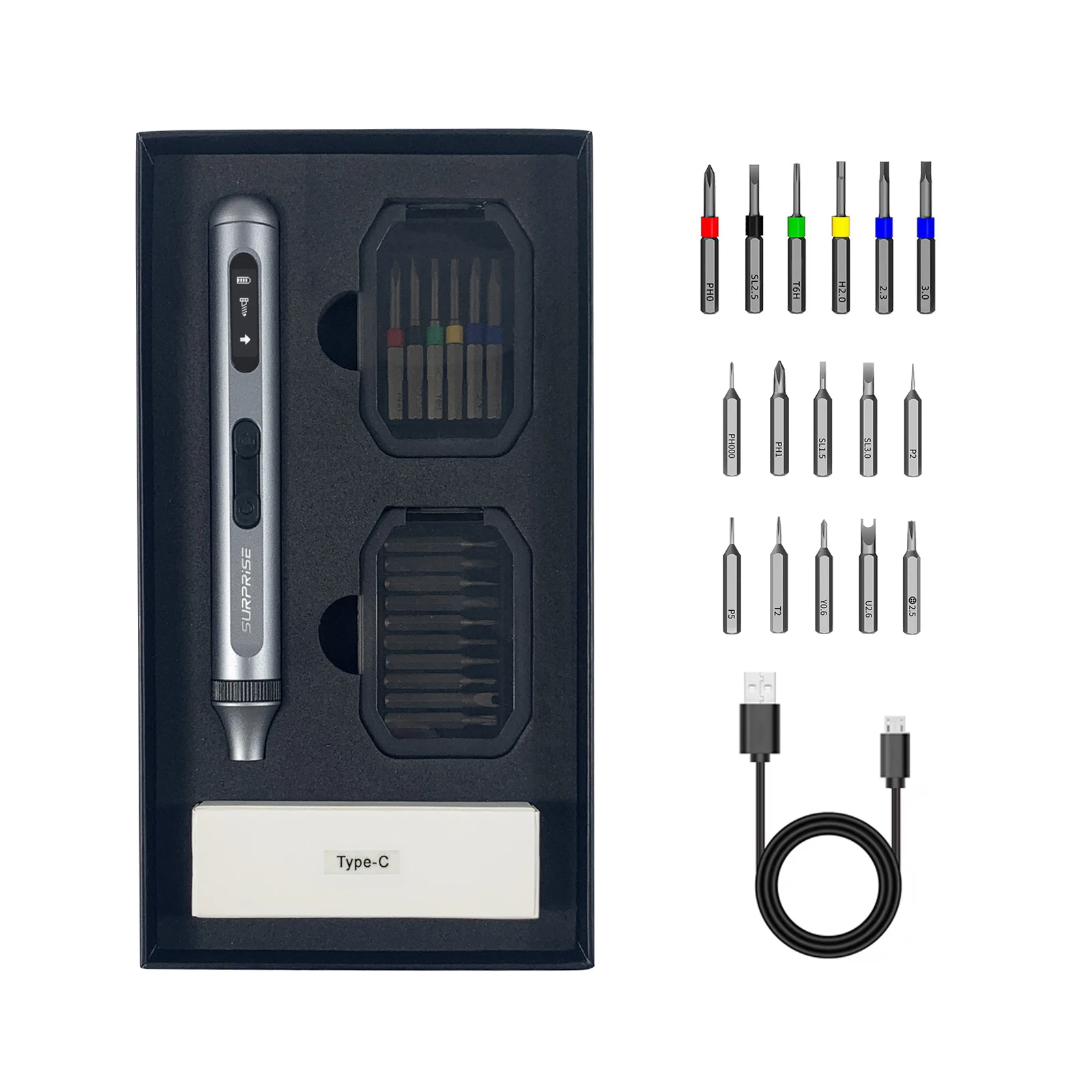 18 in 1 Precision Electric Screwdriver Kit Rechargeable Lithium Battery Tool for Phone DIY Grade Surprise Gift Idea
18 in 1 Precision Electric Screwdriver Kit Rechargeable Lithium Battery Tool for Phone DIY Grade Surprise Gift Idea