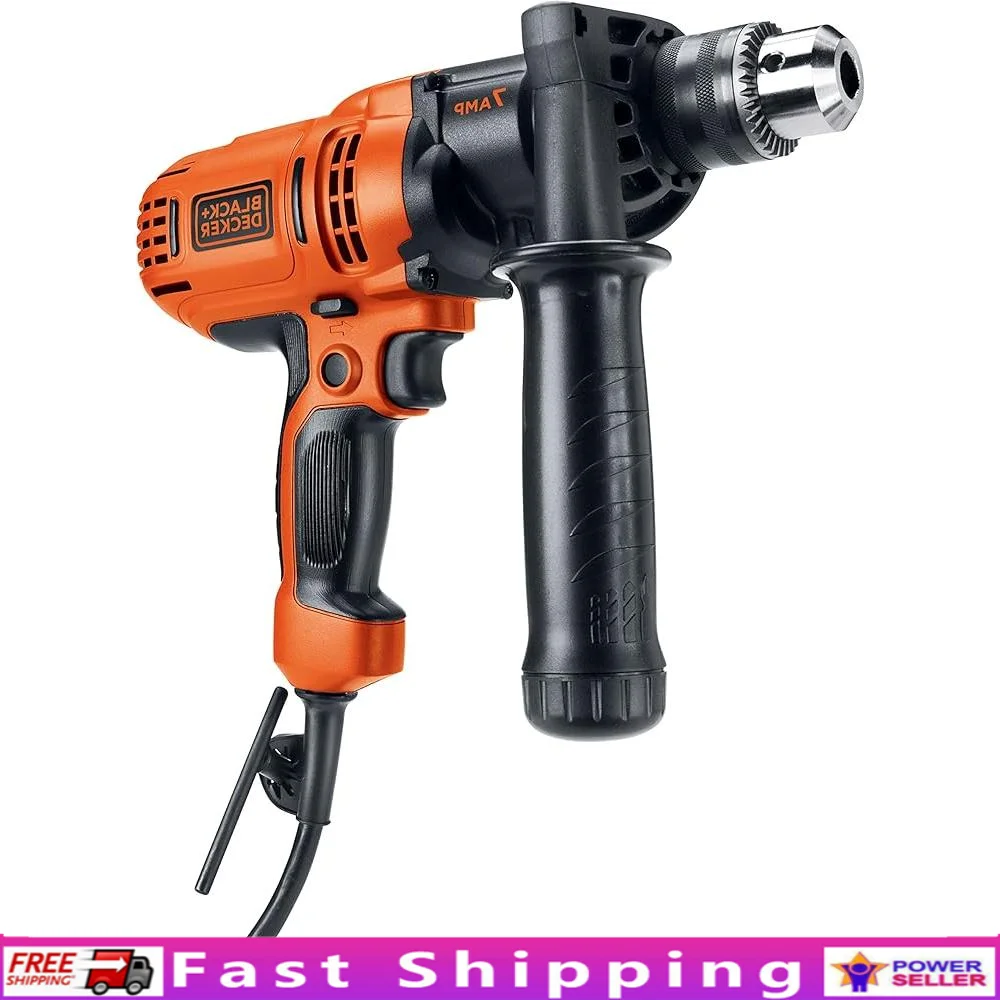 7 Amp Electric Drill Driver 1/2 in Keyed Chuck Variable Speed 900 RPM Reversible Side Handle Comfort Grip Corded Tool
7 Amp Electric Drill Driver 1/2 in Keyed Chuck Variable Speed 900 RPM Reversible Side Handle Comfort Grip Corded Tool