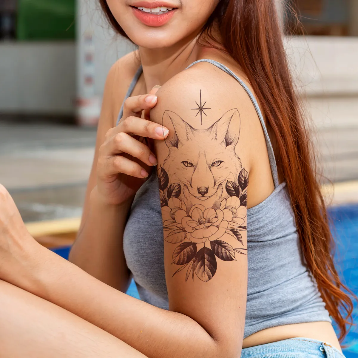 8 pcs Temporary Tattoos Black White Sketch Stickers Waterproof Body Art EcoFriendly Ink Arm Leg Face Scar Cover for women
8 pcs Temporary Tattoos Black White Sketch Stickers Waterproof Body Art EcoFriendly Ink Arm Leg Face Scar Cover for women