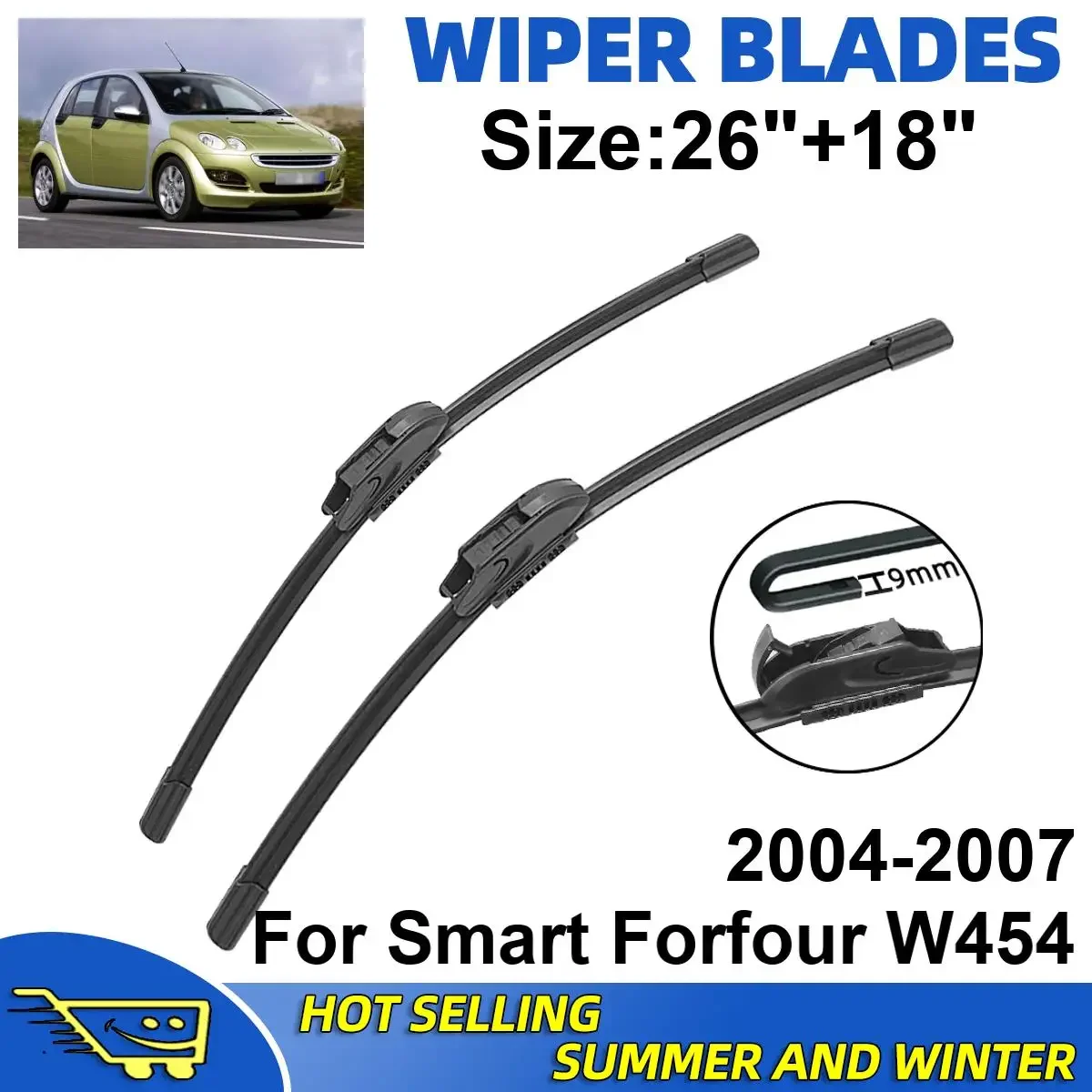 2PCS Wiper Blades Set Kit For Smart Forfour W454 2004-2007 Front Windshield Brushes Windscreen Window Accessories
2PCS Wiper Blades Set Kit For Smart Forfour W454 2004-2007 Front Windshield Brushes Windscreen Window Accessories