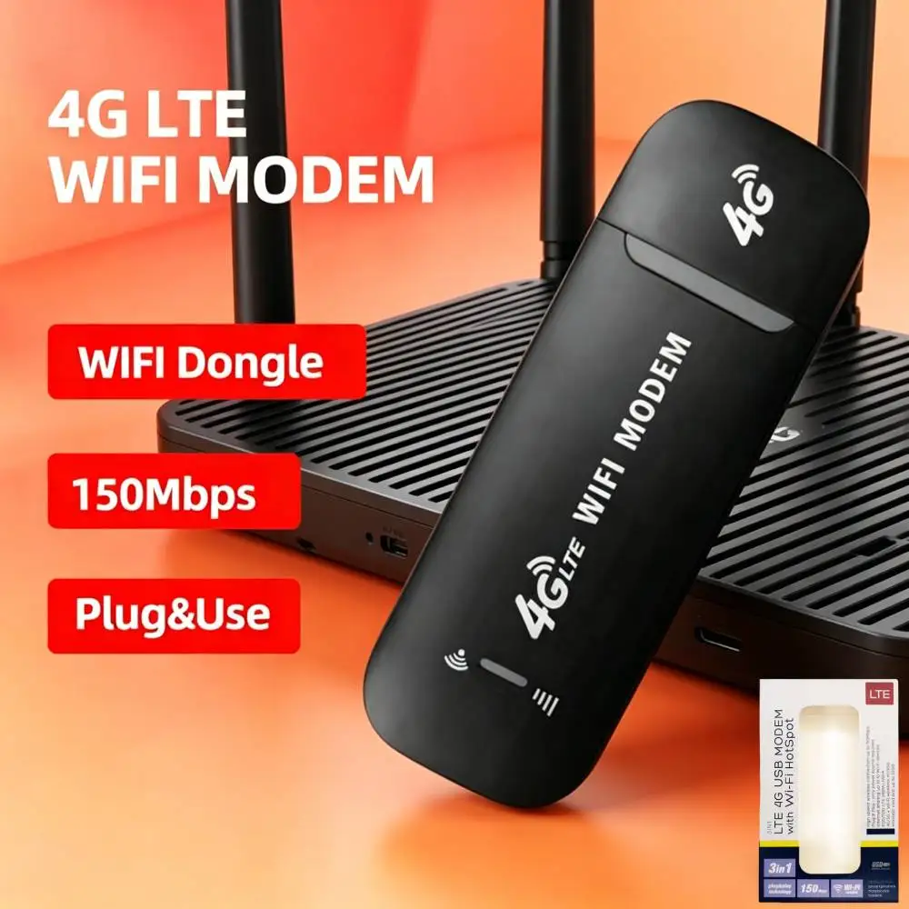 Wireless Router 4G LTE Modem Stick Wireless 150Mbps USB Dongle Mobile Broadband 4G Sim Card Home Office Wireless WiFi Adapter
Wireless Router 4G LTE Modem Stick Wireless 150Mbps USB Dongle Mobile Broadband 4G Sim Card Home Office Wireless WiFi Adapter