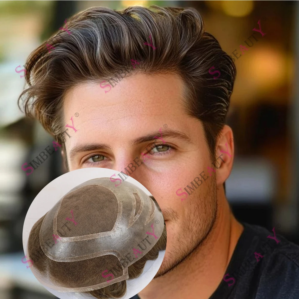 Blonde Swiss Lace Front Male Wigs Versalite Dark Brown Grey Black Hair Breathable 100% Human Hair Toupee for Men Bleached Knots
Blonde Swiss Lace Front Male Wigs Versalite Dark Brown Grey Black Hair Breathable 100% Human Hair Toupee for Men Bleached Knots