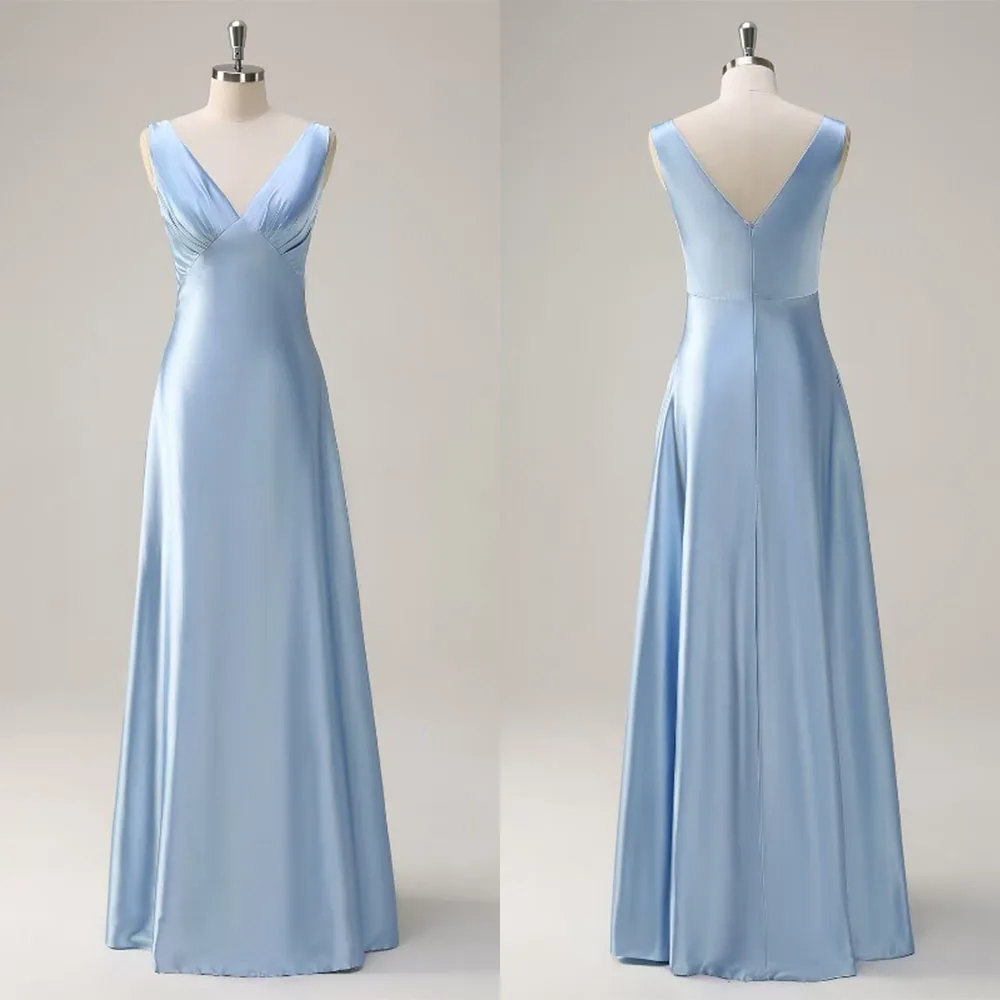 High Quality Customized Sleeveless Floor Length Pleat A-line Blue Elegant Dress Women for Wedding Party Robe De Soirée Longue
High Quality Customized Sleeveless Floor Length Pleat A-line Blue Elegant Dress Women for Wedding Party Robe De Soirée Longue