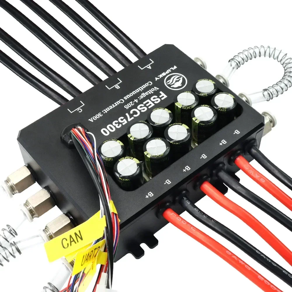 FSESC 75300 84V 350A High Current ESC Base On Vesc With Aluminum Case Water Cooling Enclosure For E-Foil Fighting Robot
FSESC 75300 84V 350A High Current ESC Base On Vesc With Aluminum Case Water Cooling Enclosure For E-Foil Fighting Robot