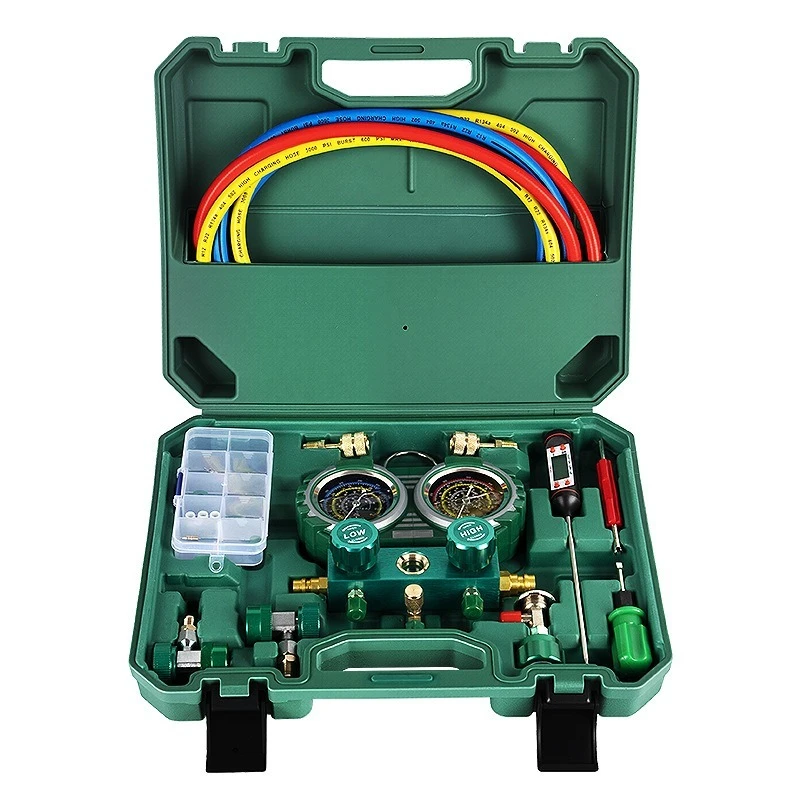 Измеритель фторида автомобильного кондиционера R134A Манометр снега хладагента R22R410 Инструмент для двойного клапана кондиционера
Измеритель фторида автомобильного кондиционера R134A Манометр снега хладагента R22R410 Инструмент для двойного клапана кондиционера