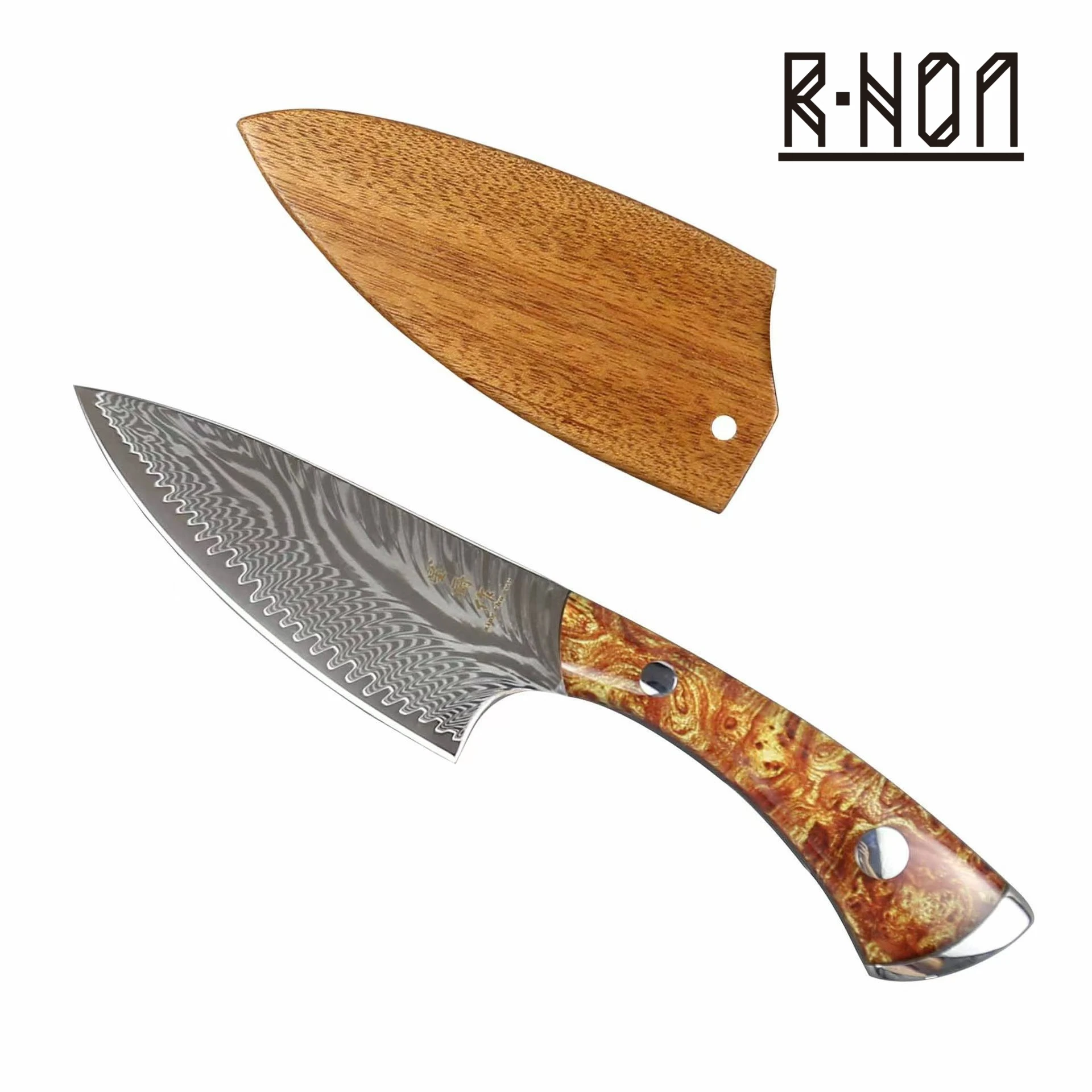 RHON VG10 Damascus Steel Fish Cutting Knife Kitchen 4.5inch Boning Rid Slicing Utility Fruit Choping Knives With Wooden Sheath
RHON VG10 Damascus Steel Fish Cutting Knife Kitchen 4.5inch Boning Rid Slicing Utility Fruit Choping Knives With Wooden Sheath