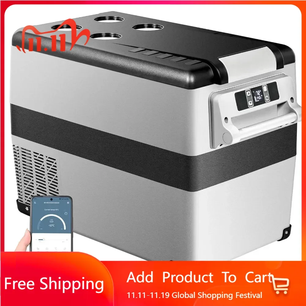 12V car refrigerator electric cooler, 48 quart (45 liter) portable refrigerator APP control, with detachable basket
12V car refrigerator electric cooler, 48 quart (45 liter) portable refrigerator APP control, with detachable basket