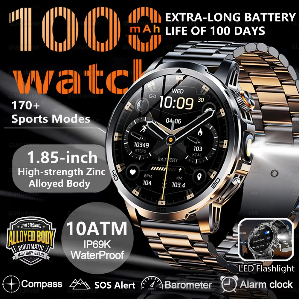 Новые военные смарт-часы 2026 года с аккумулятором 1000 мАч для мужчин, AMOLED 1,85 дюйма, водонепроницаемость 10ATM, беспроводные звонки, спортивный трекер
Новые военные смарт-часы 2026 года с аккумулятором 1000 мАч для мужчин, AMOLED 1,85 дюйма, водонепроницаемость 10ATM, беспроводные звонки, спортивный трекер