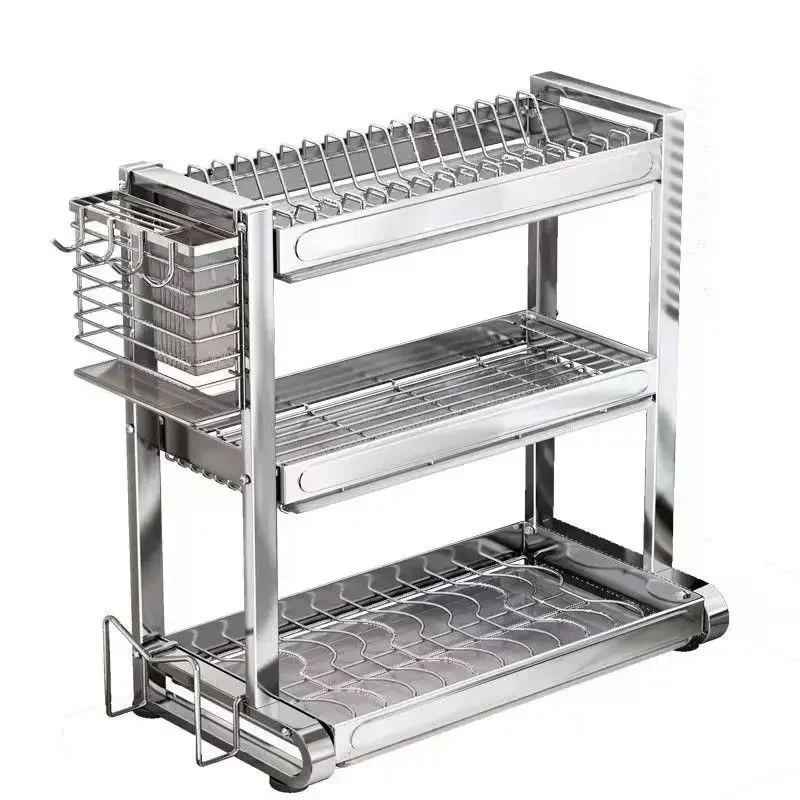 304 stainless steel dish storage rack kitchen shelf household multi-function dish rack
304 stainless steel dish storage rack kitchen shelf household multi-function dish rack