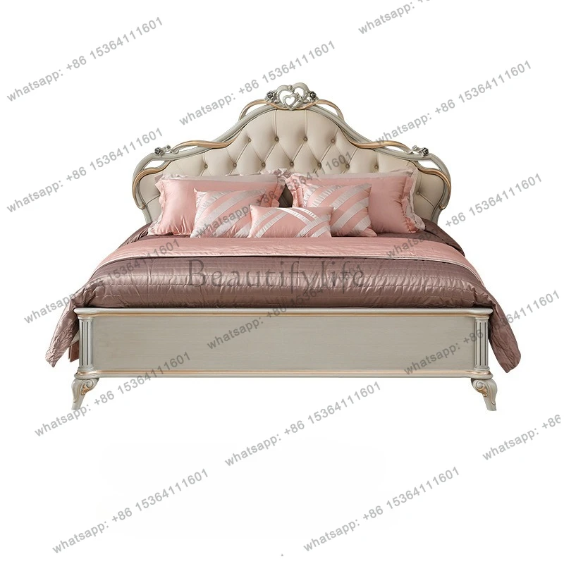 French leather birch carved bed European bedroom 1.8 meters soft backrest double bed
French leather birch carved bed European bedroom 1.8 meters soft backrest double bed