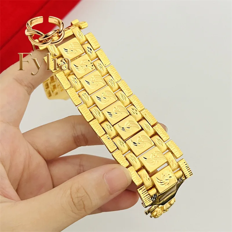 Fylia Jewelry Fylia Jewelry 9999 24K Real Gold Jewelry Wide Hand Row Men's and Women's Bracelet Fashion Hand Garment Accessor
Fylia Jewelry Fylia Jewelry 9999 24K Real Gold Jewelry Wide Hand Row Men's and Women's Bracelet Fashion Hand Garment Accessor