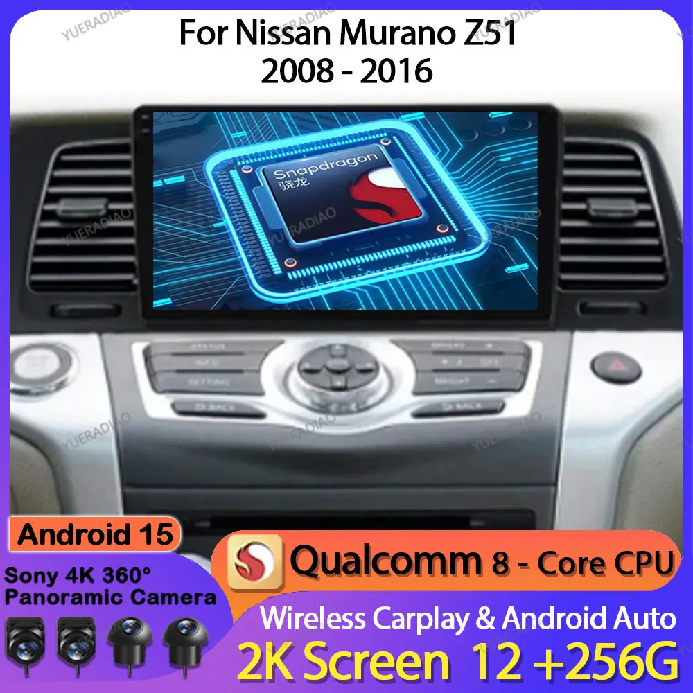 Android 15 Car Radio For Nissan Murano Z51 2008 - 2016 Multimedia Video Player GPS NAVI 2DIN Head Unit Qualcomm 4G WIFI QLED BT
Android 15 Car Radio For Nissan Murano Z51 2008 - 2016 Multimedia Video Player GPS NAVI 2DIN Head Unit Qualcomm 4G WIFI QLED BT