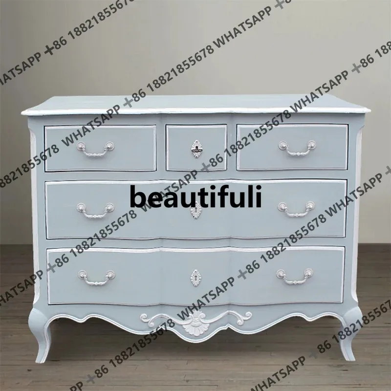 H European French retro old solid wood exquisite carved chest cabinet
H European French retro old solid wood exquisite carved chest cabinet