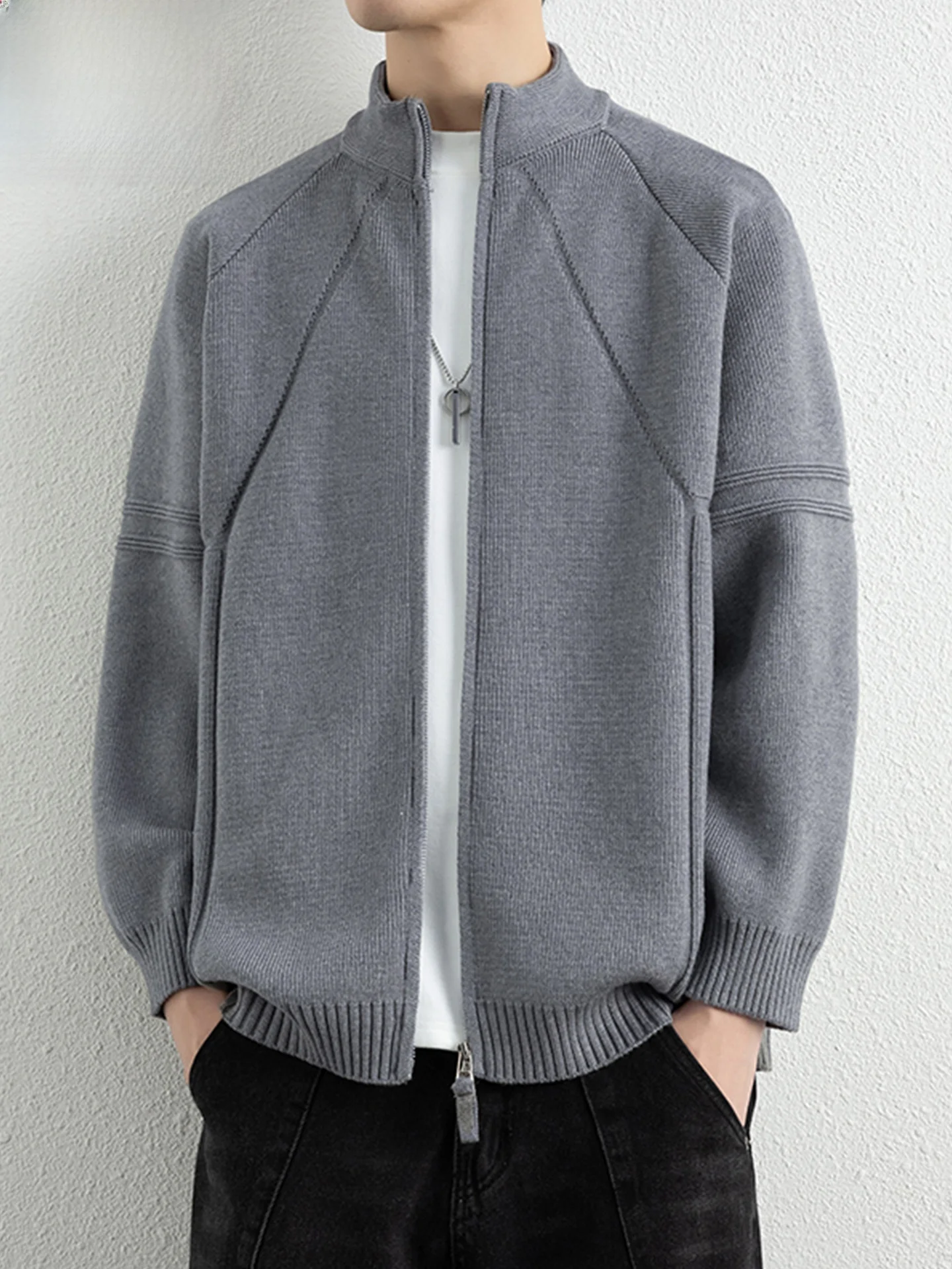 Men's Zipper Knitted Sweater Thiened Loose Fit Stand Collar Cardigan Winter Faion Casual Outerwear Polyester Blend
Men's Zipper Knitted Sweater Thiened Loose Fit Stand Collar Cardigan Winter Faion Casual Outerwear Polyester Blend