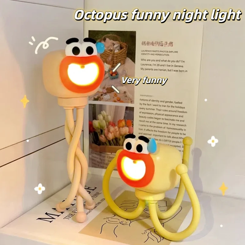 Cute Octopus Portable Night Light Room Decor Funny Student Dormitory Bedside LED Lamp Girls Holiday Gift Cosplay Accessories
Cute Octopus Portable Night Light Room Decor Funny Student Dormitory Bedside LED Lamp Girls Holiday Gift Cosplay Accessories