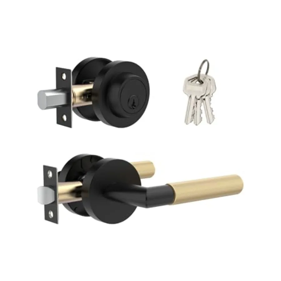 and Entry Door Lock and Handle Pack, Single Cylinder Exterior Lock with Matching Interior Lever, for Left or Right Hand Doors
and Entry Door Lock and Handle Pack, Single Cylinder Exterior Lock with Matching Interior Lever, for Left or Right Hand Doors