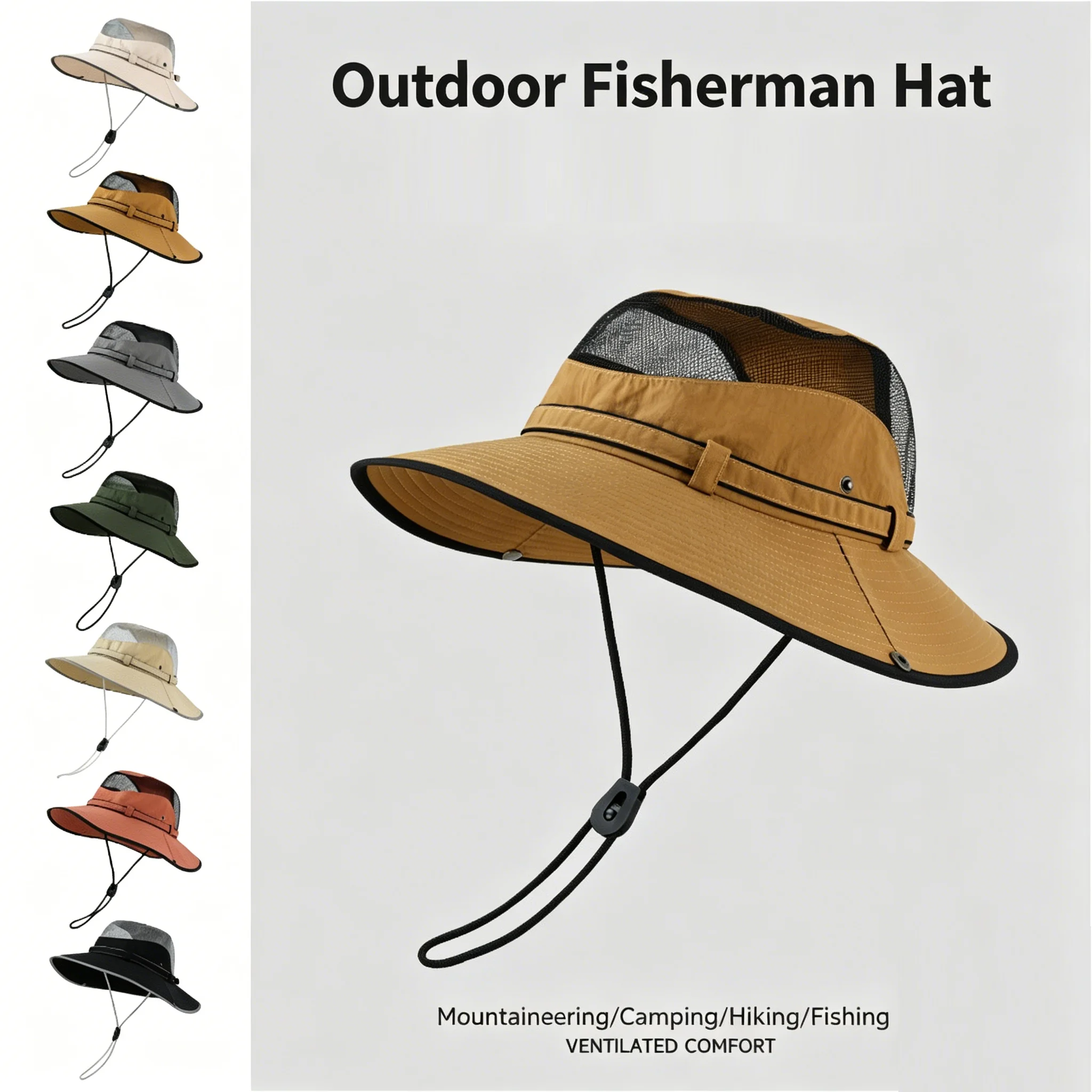 Fisherman's Hat Summer Thin Style Large Brim Unisex Sunscreen Hat Breathable Quick-Drying Group Building Tourist Hat
Fisherman's Hat Summer Thin Style Large Brim Unisex Sunscreen Hat Breathable Quick-Drying Group Building Tourist Hat